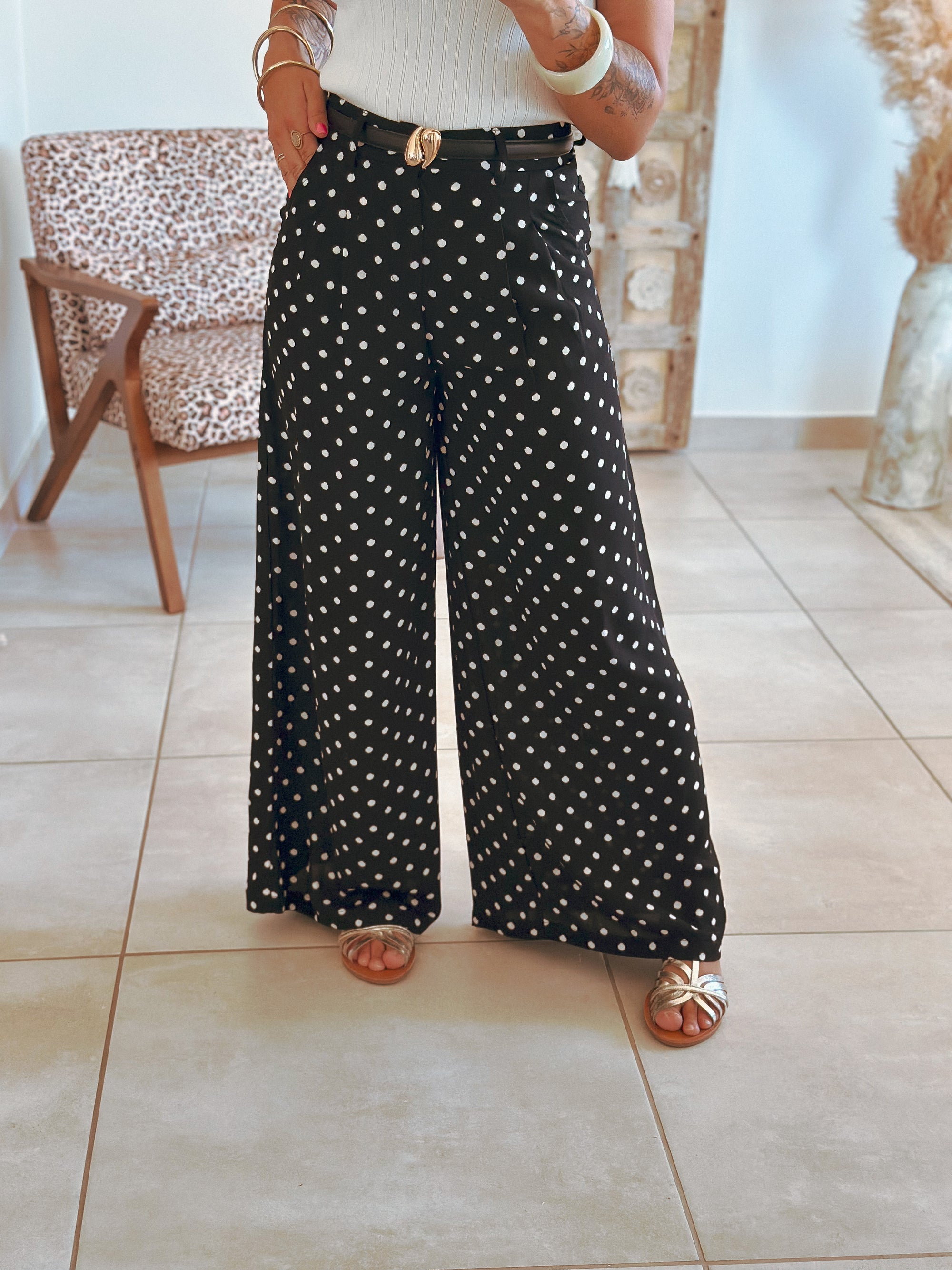 Pantalon Garrett - Noir à pois