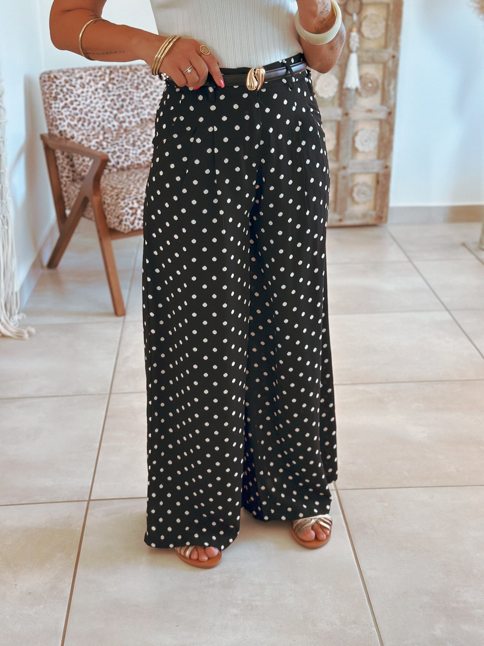 Pantalon Garrett - Noir à pois