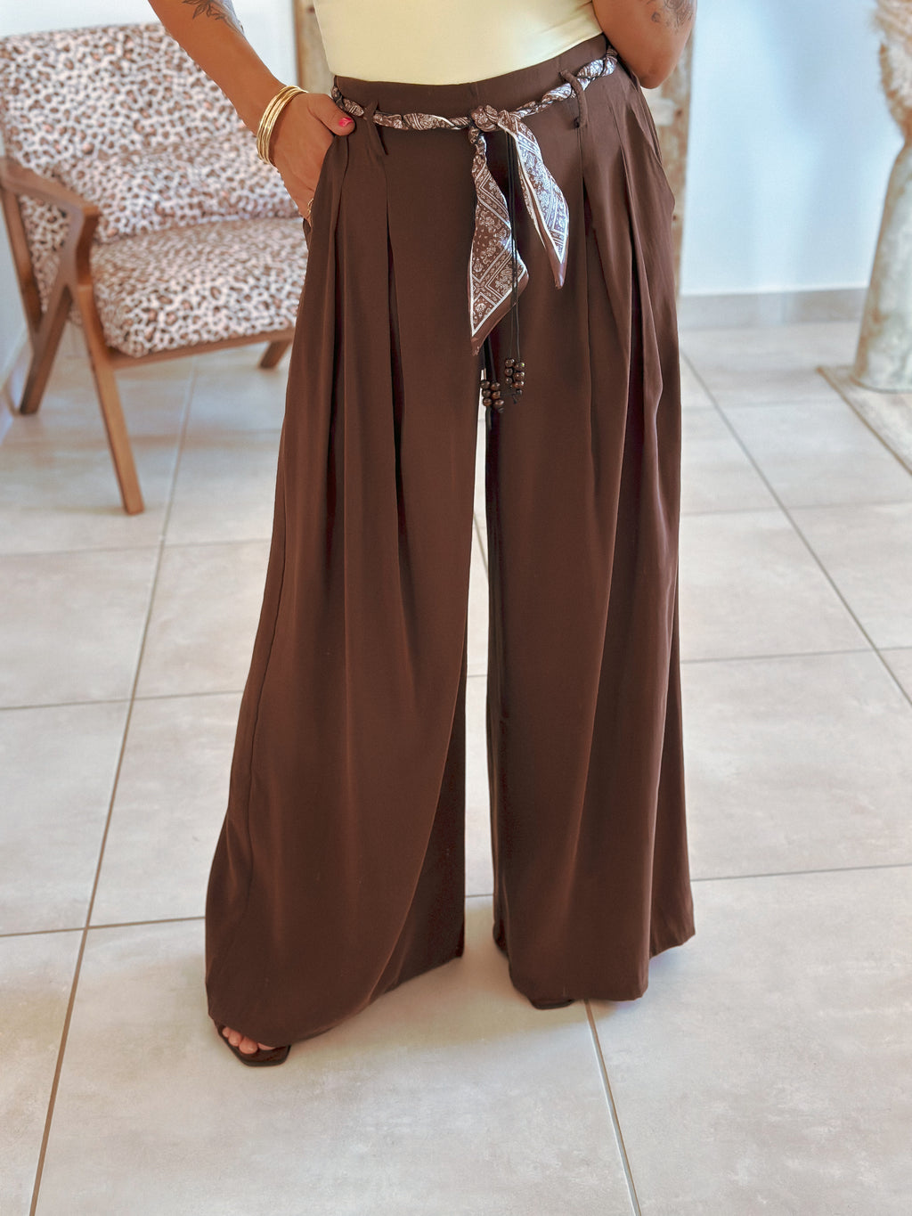Pantalon Naïa - Palazzo chocolat