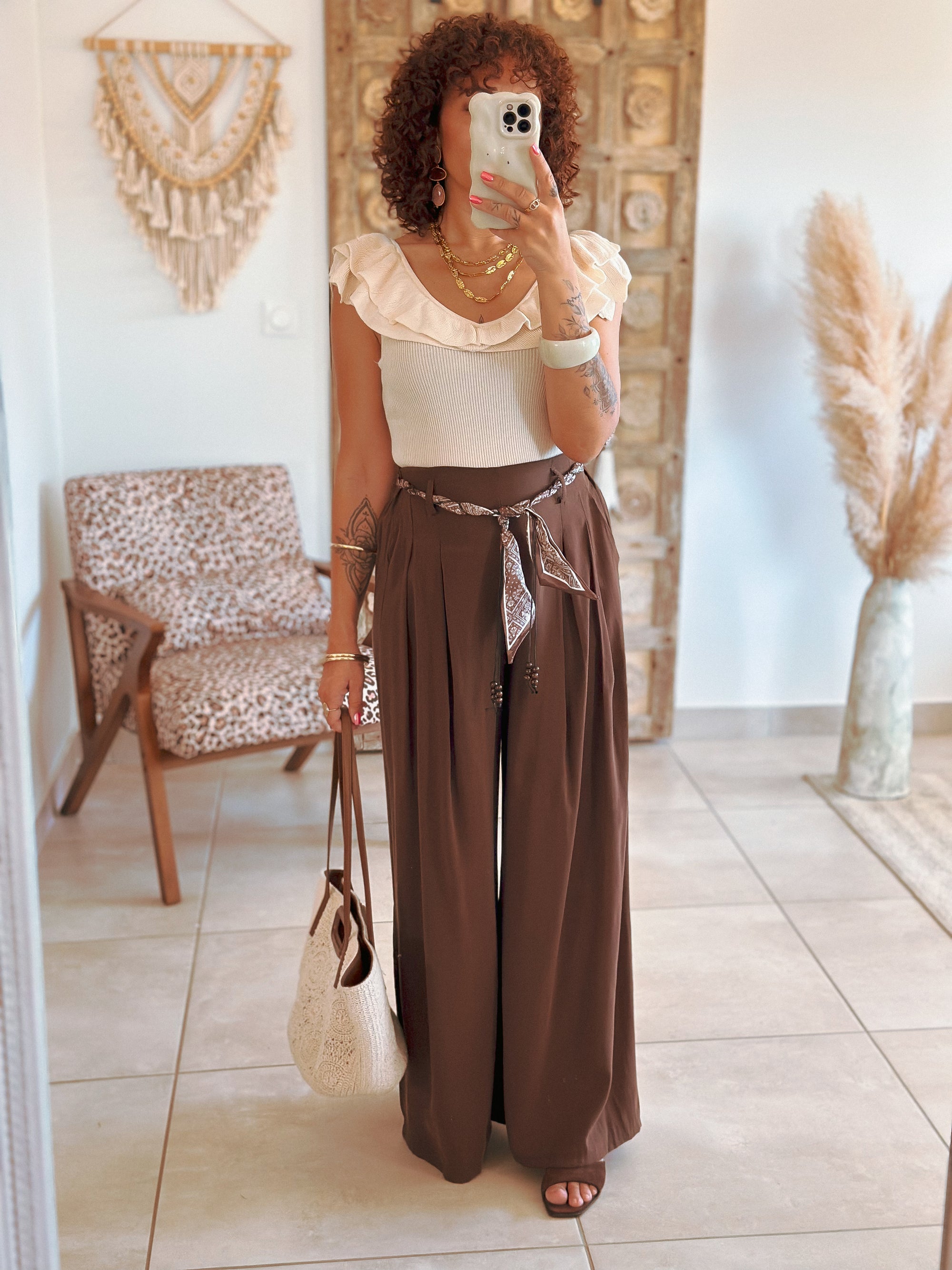 Pantalon Naïa - Palazzo chocolat