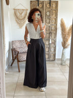 Pantalon Parfait - Palazzo à scratch noir