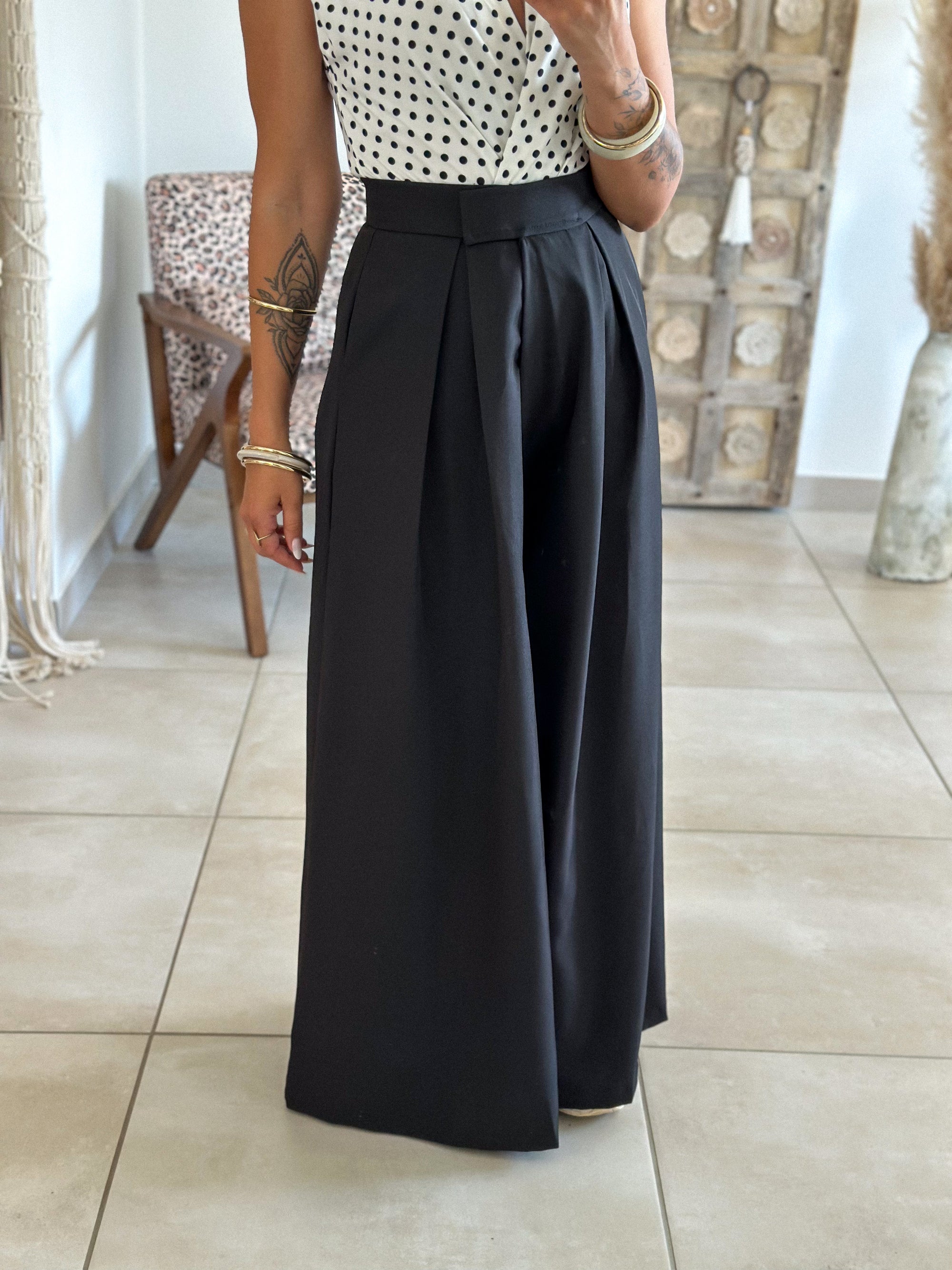 Pantalon Parfait - Palazzo à scratch noir