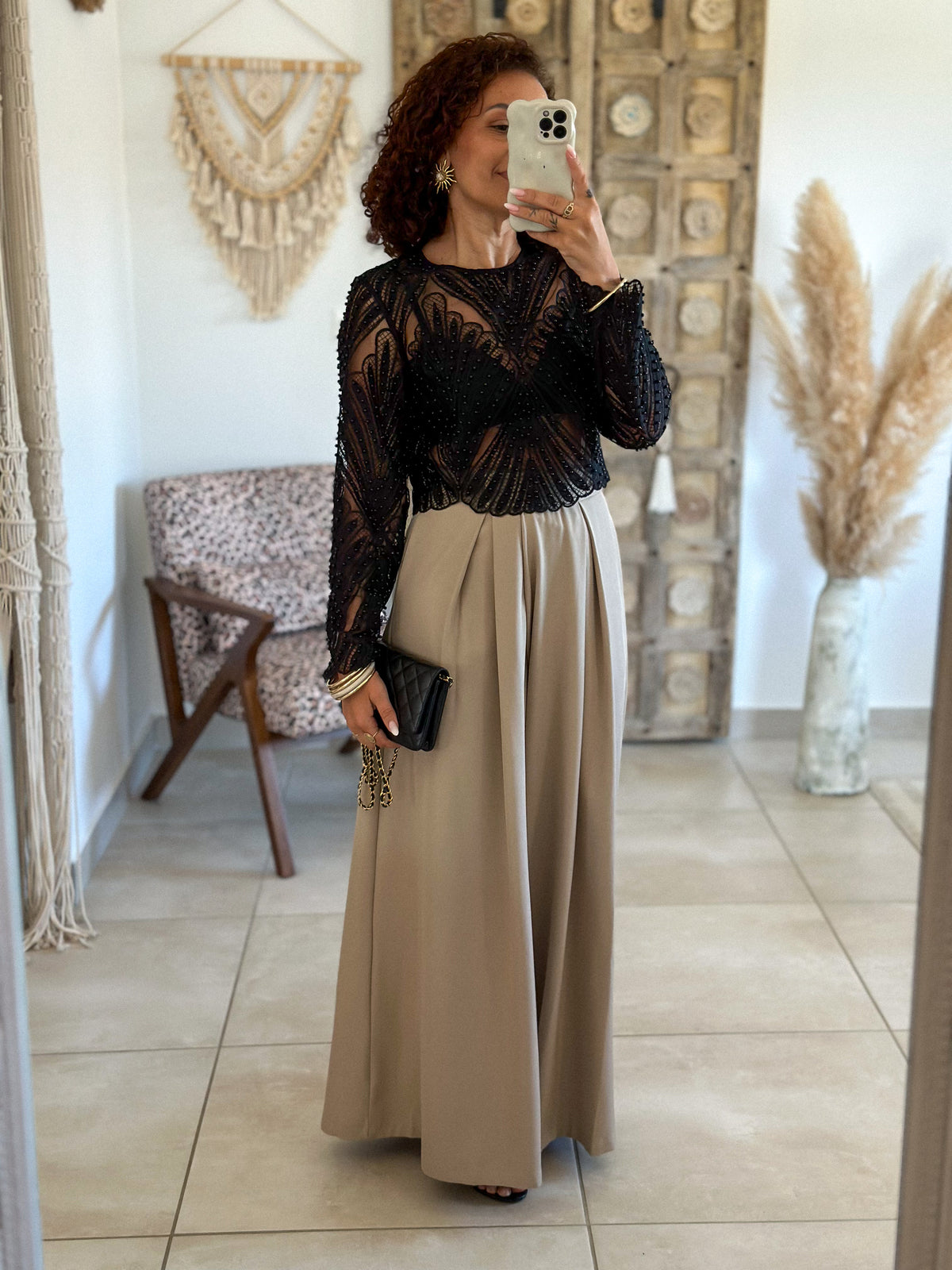 Pantalon Parfait - Palazzo à scratch beige