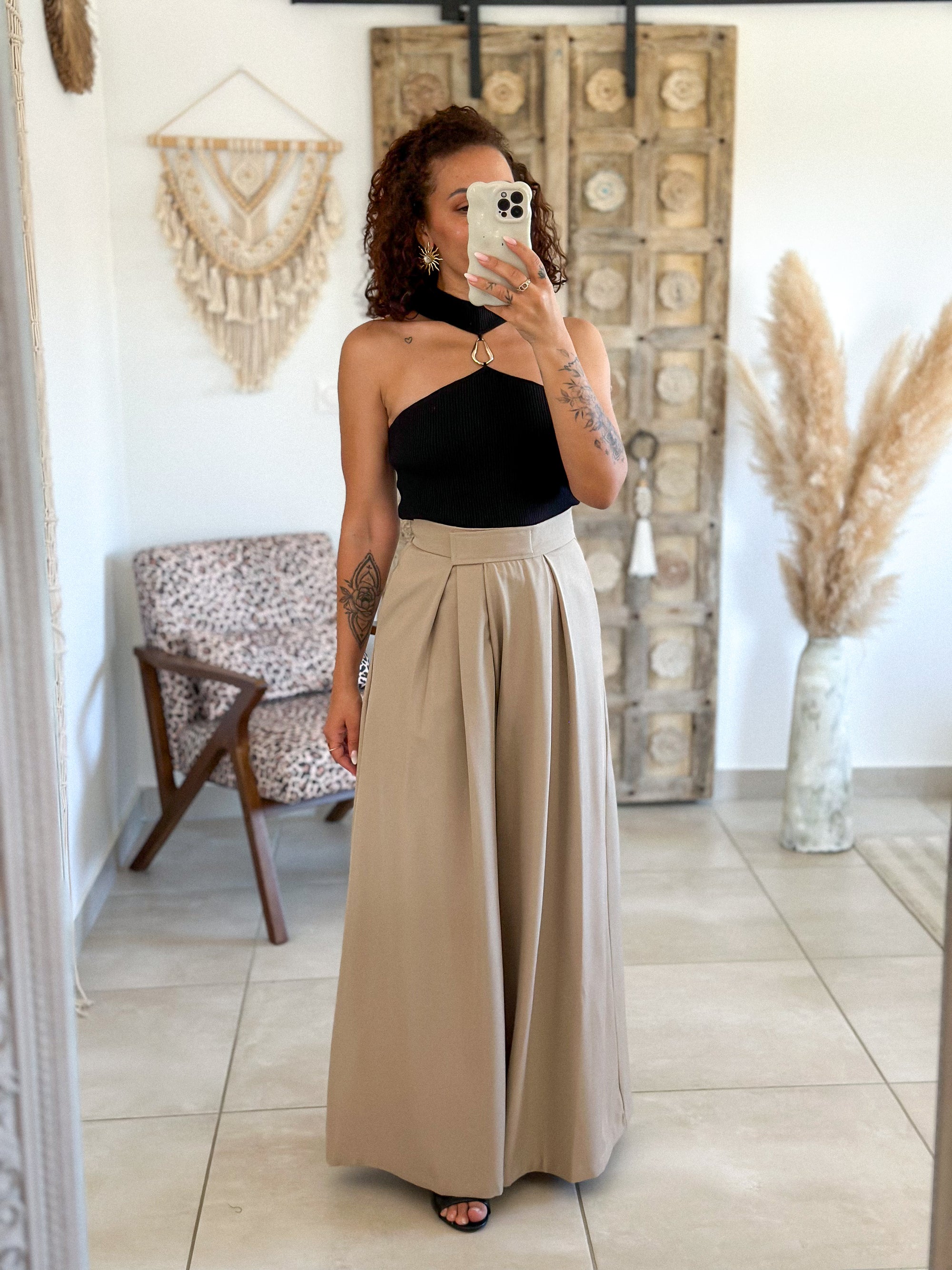 Pantalon Parfait - Palazzo à scratch beige