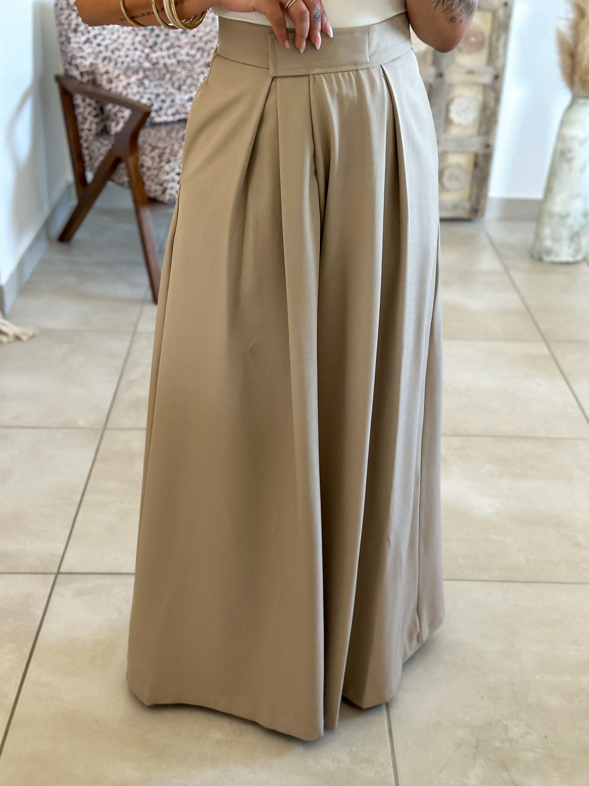 Pantalon Parfait - Palazzo à scratch beige