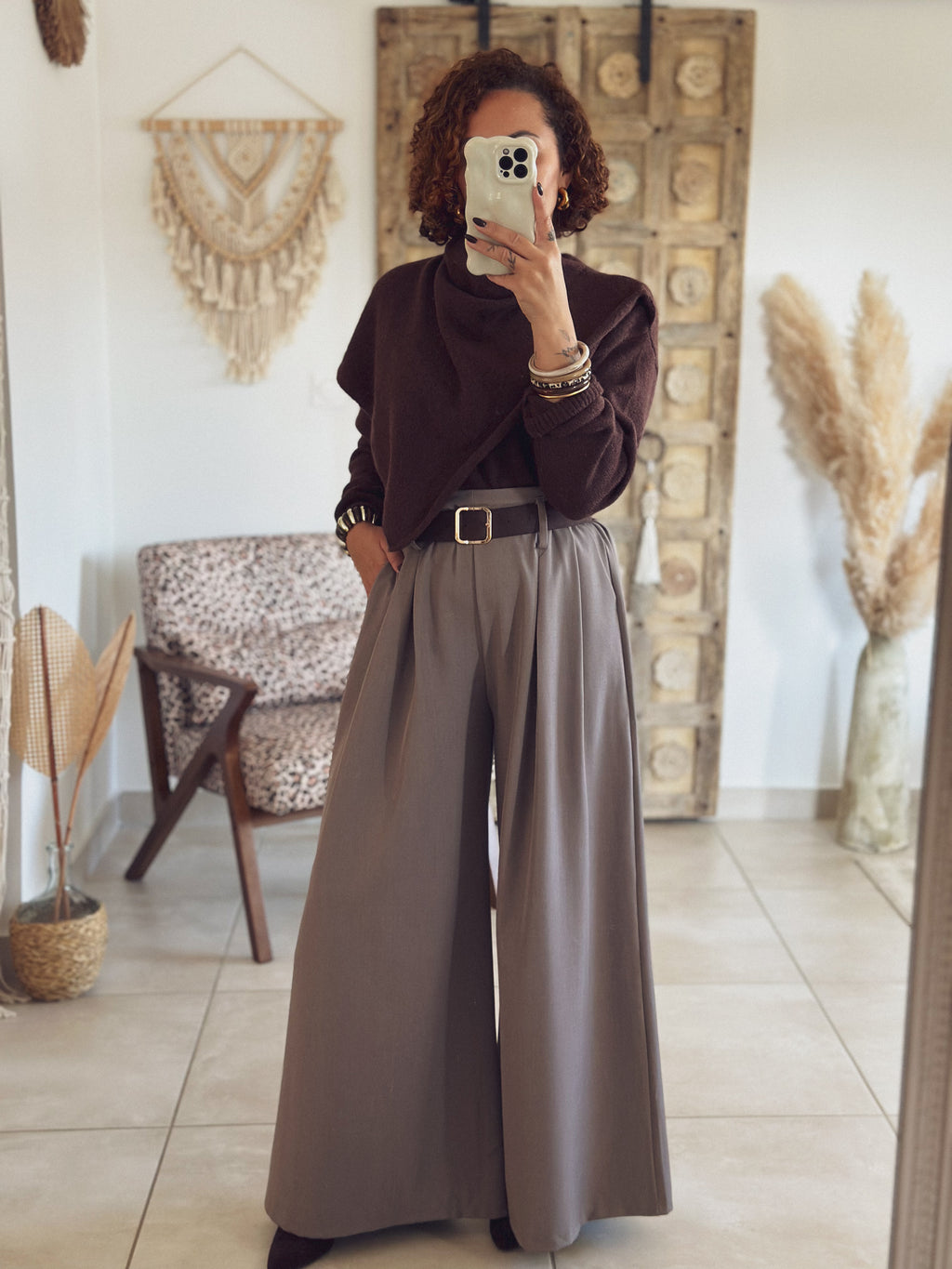 Pantalon Naïla – Palazzo gris