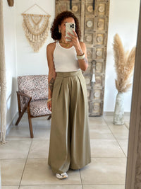 Pantalon Parfait - Palazzo à scratch vert olive