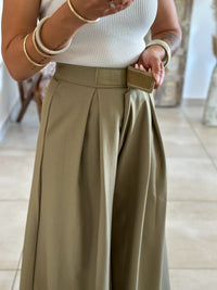 Pantalon Parfait - Palazzo à scratch vert olive