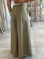 Pantalon Parfait - Palazzo à scratch vert olive