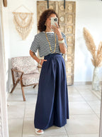 Pantalon Parfait - Palazzo à scratch marine