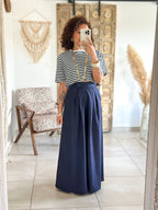 Pantalon Parfait - Palazzo à scratch marine