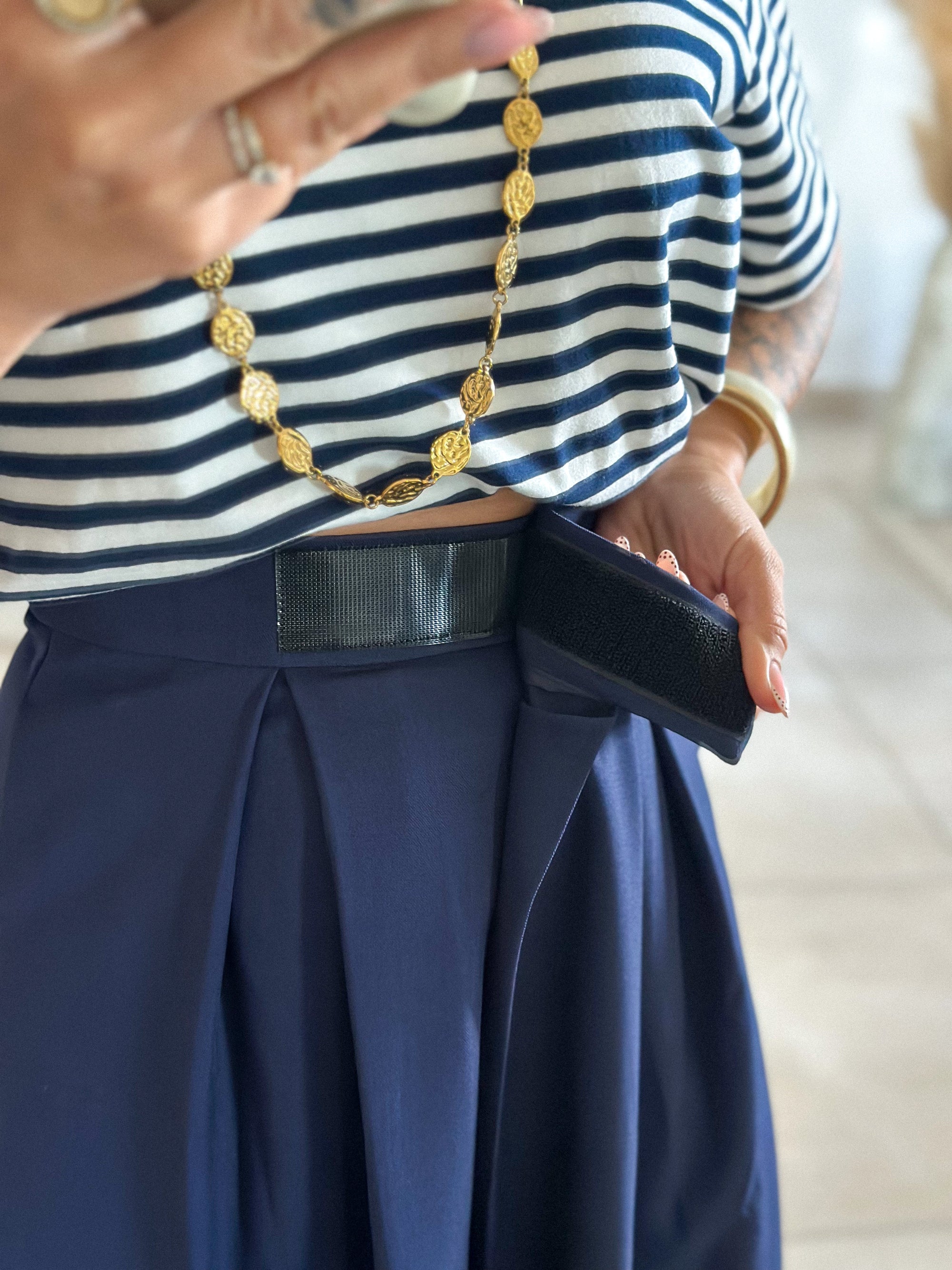 Pantalon Parfait - Palazzo à scratch marine