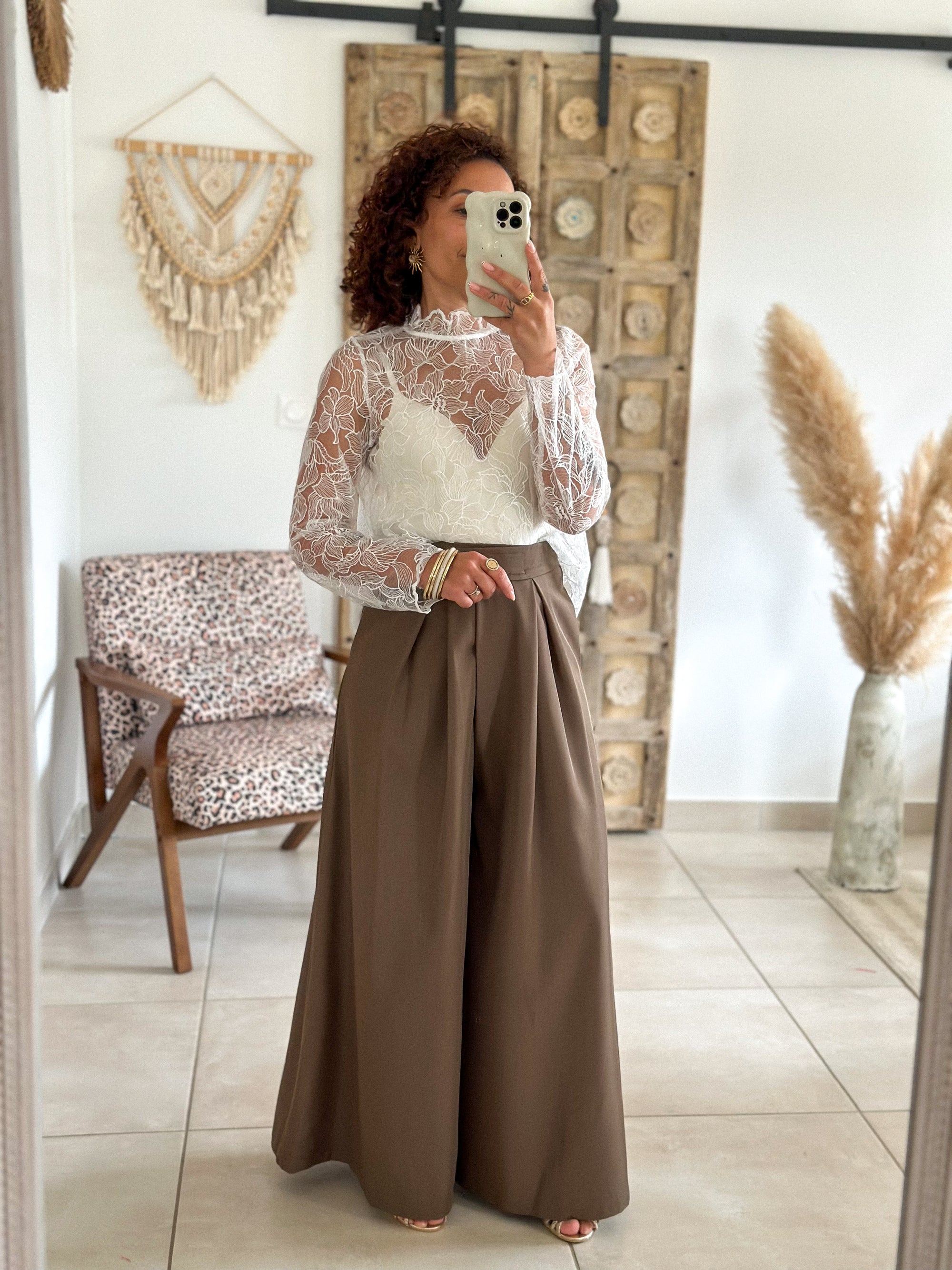 Pantalon Parfait - Palazzo à scratch marron