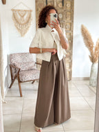 Pantalon Parfait - Palazzo à scratch marron