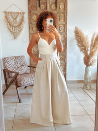 Perfect Trousers - Ecru Velcro Palazzo