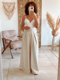 Perfect Trousers - Ecru Velcro Palazzo