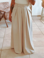 Pantalon Parfait - Palazzo à scratch écru