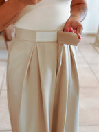 Pantalon Parfait - Palazzo à scratch écru