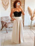 Pantalon Parfait - Palazzo à scratch écru