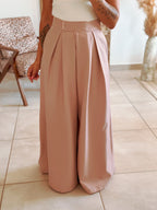 Pantalon Parfait - Palazzo à scratch rose poudré