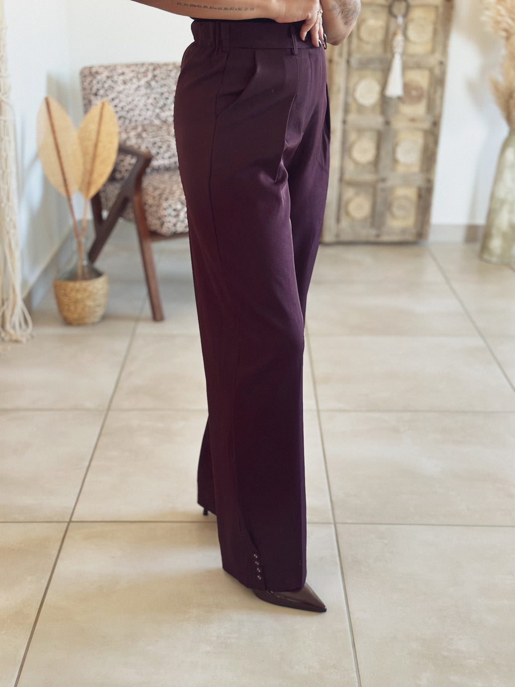 Pantalon Pauline – Droit bordeaux