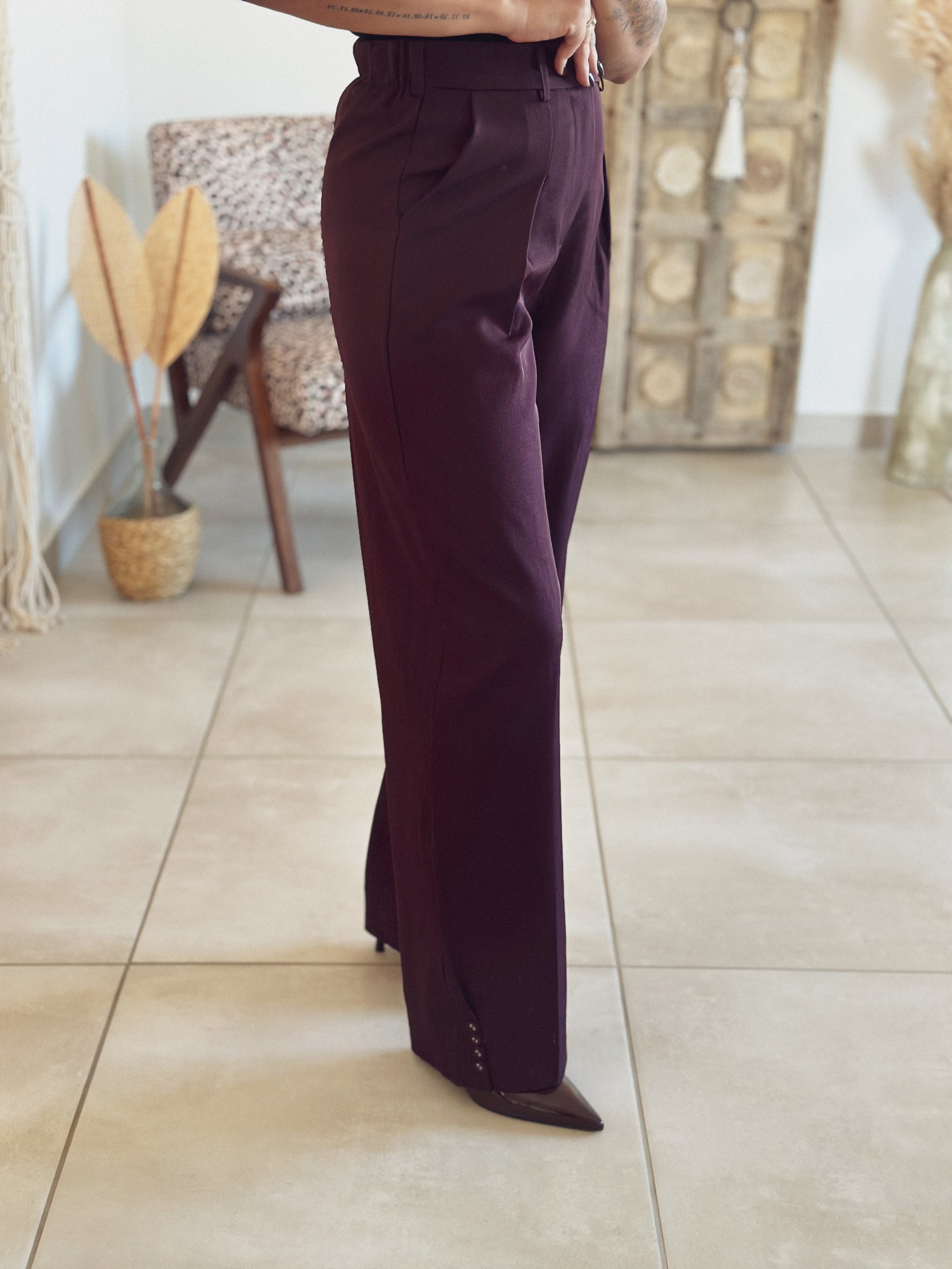 Pantalon Pauline – Droit bordeaux