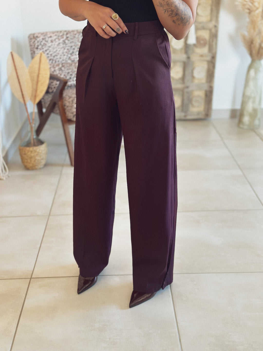 Pantalon Pauline – Droit bordeaux