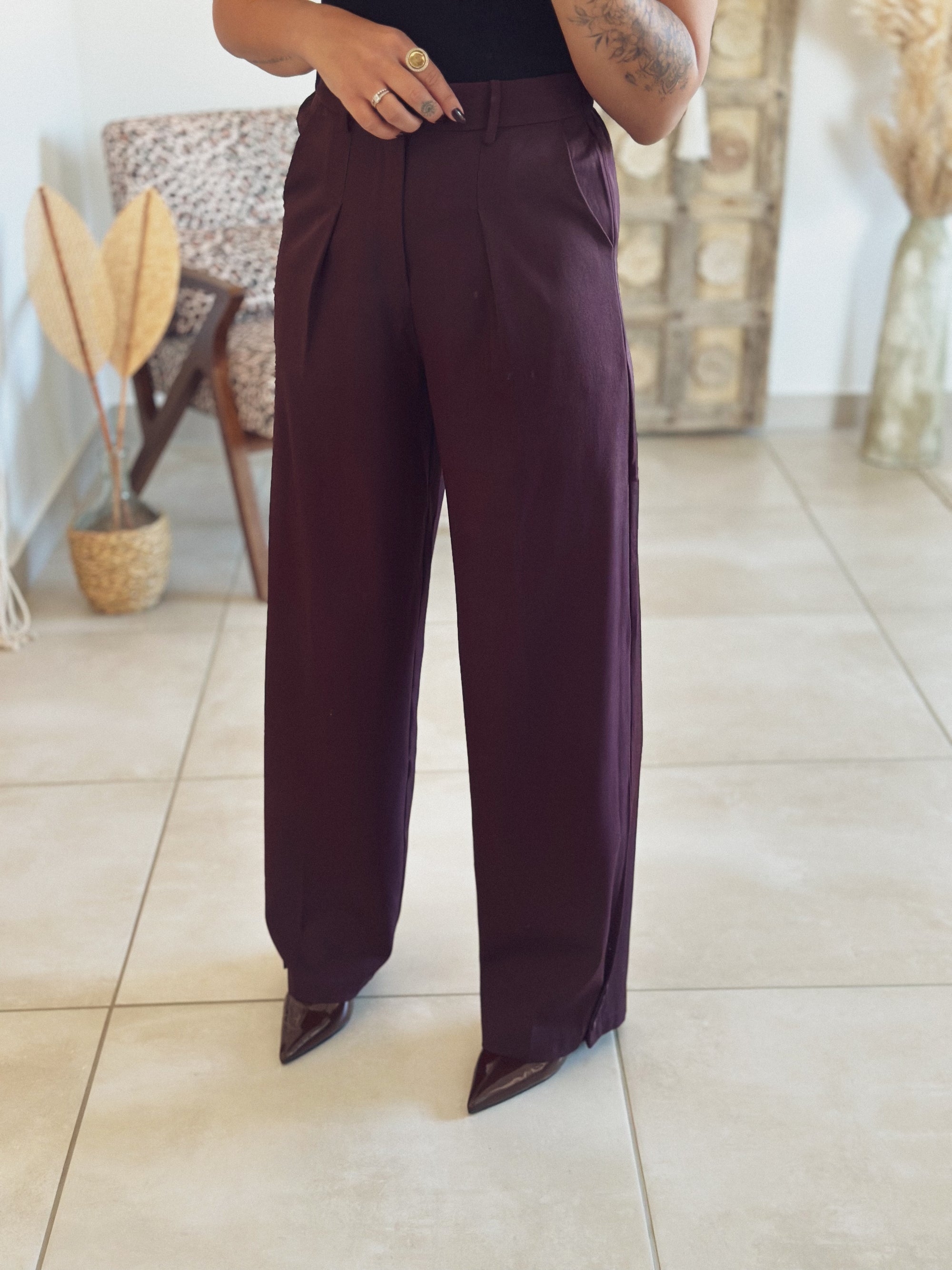 Pantalon Pauline – Droit bordeaux