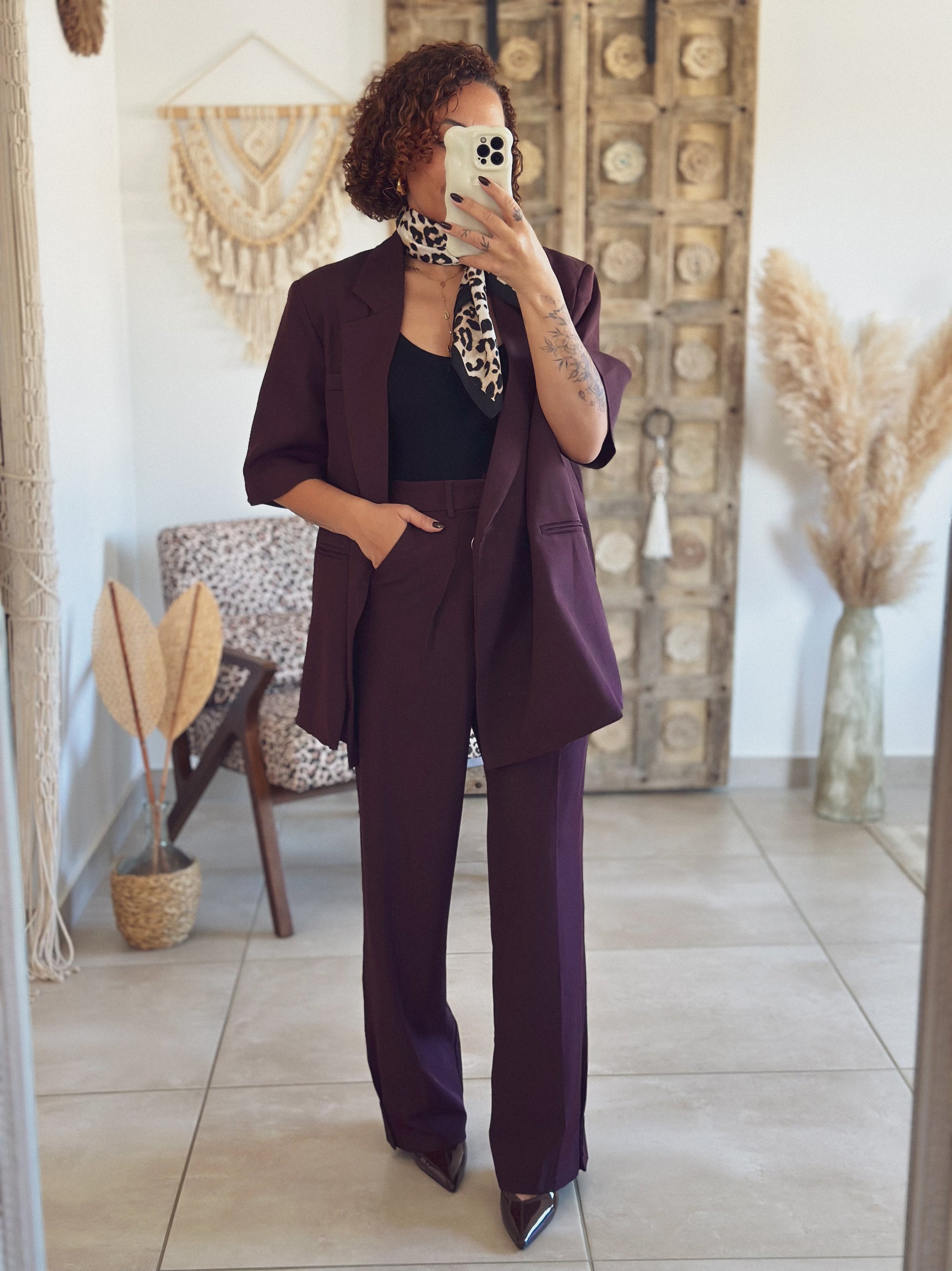 Pantalon Pauline – Droit bordeaux