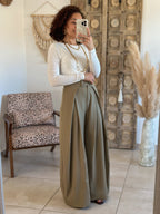 Pantalon Chella - Large à pince vert olive