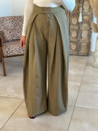 Pantalon Chella - Large à pince vert olive
