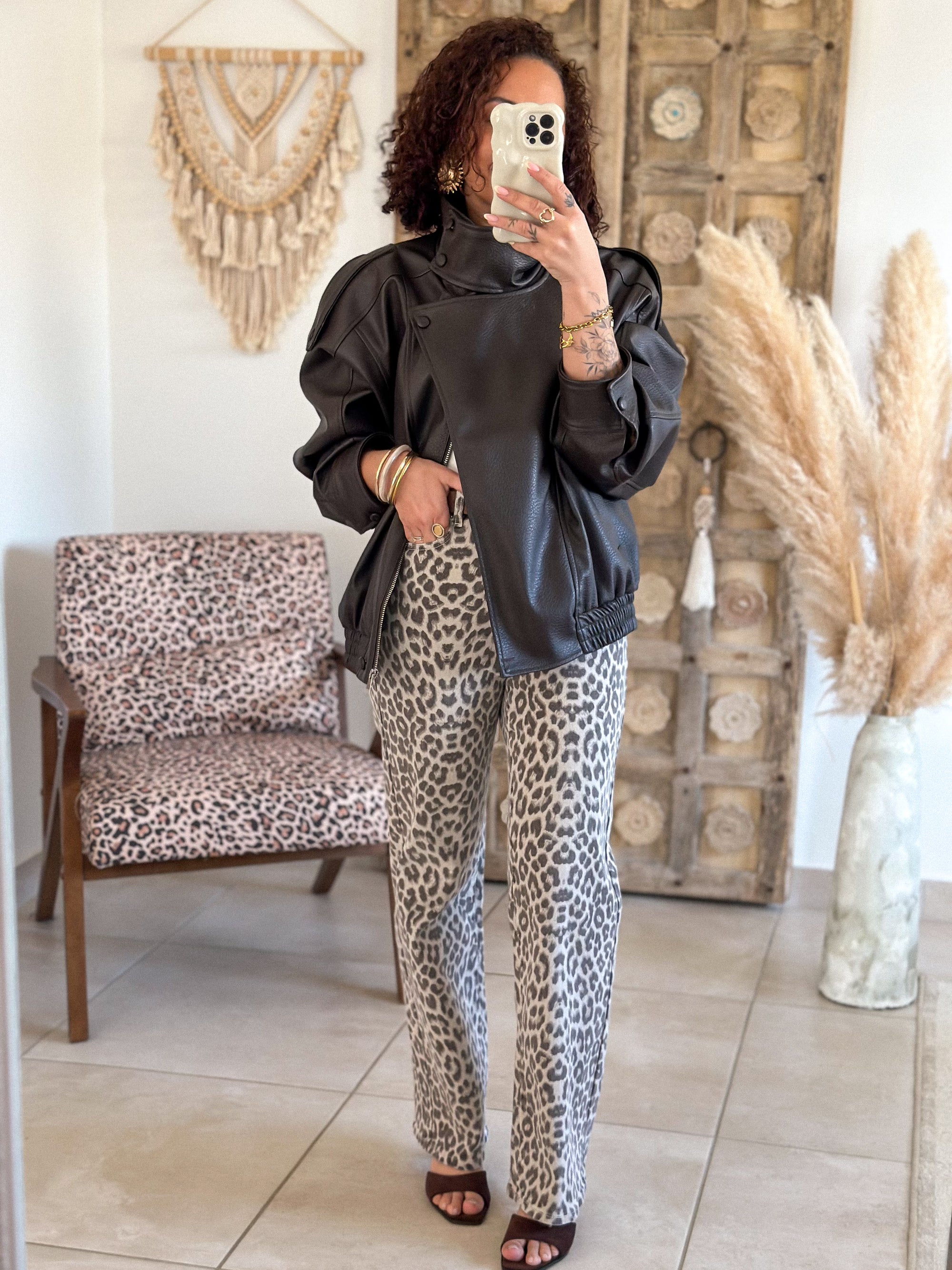 Perfecto Naïka - simili cuir marron