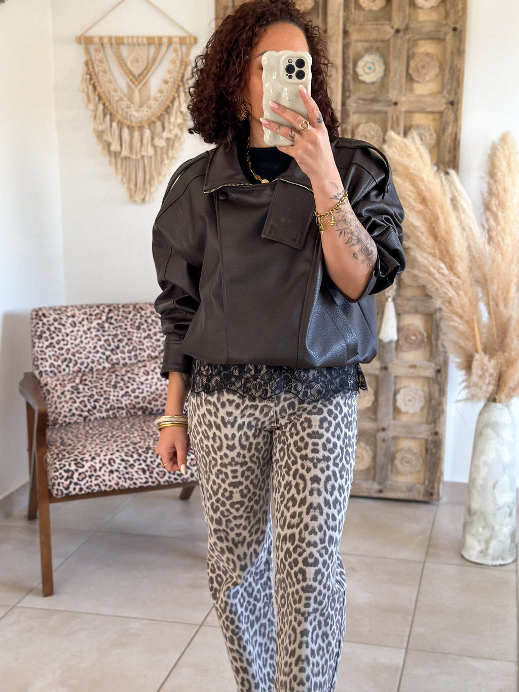 Perfecto Naïka - simili cuir marron