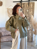 Perfecto Naïka - simili cuir vert olive