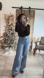 Jean Garance - Wide Leg asymétrique bleu