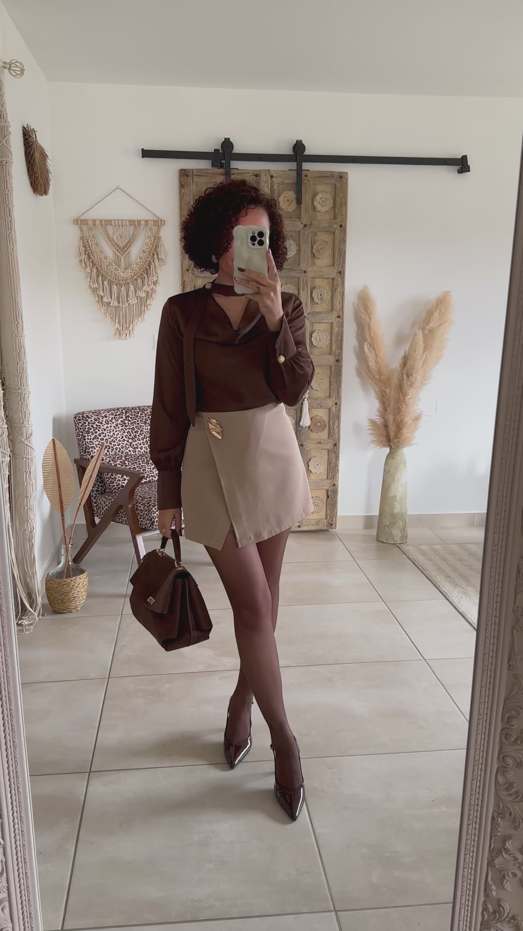 Blouse Emyra - Satin chocolat