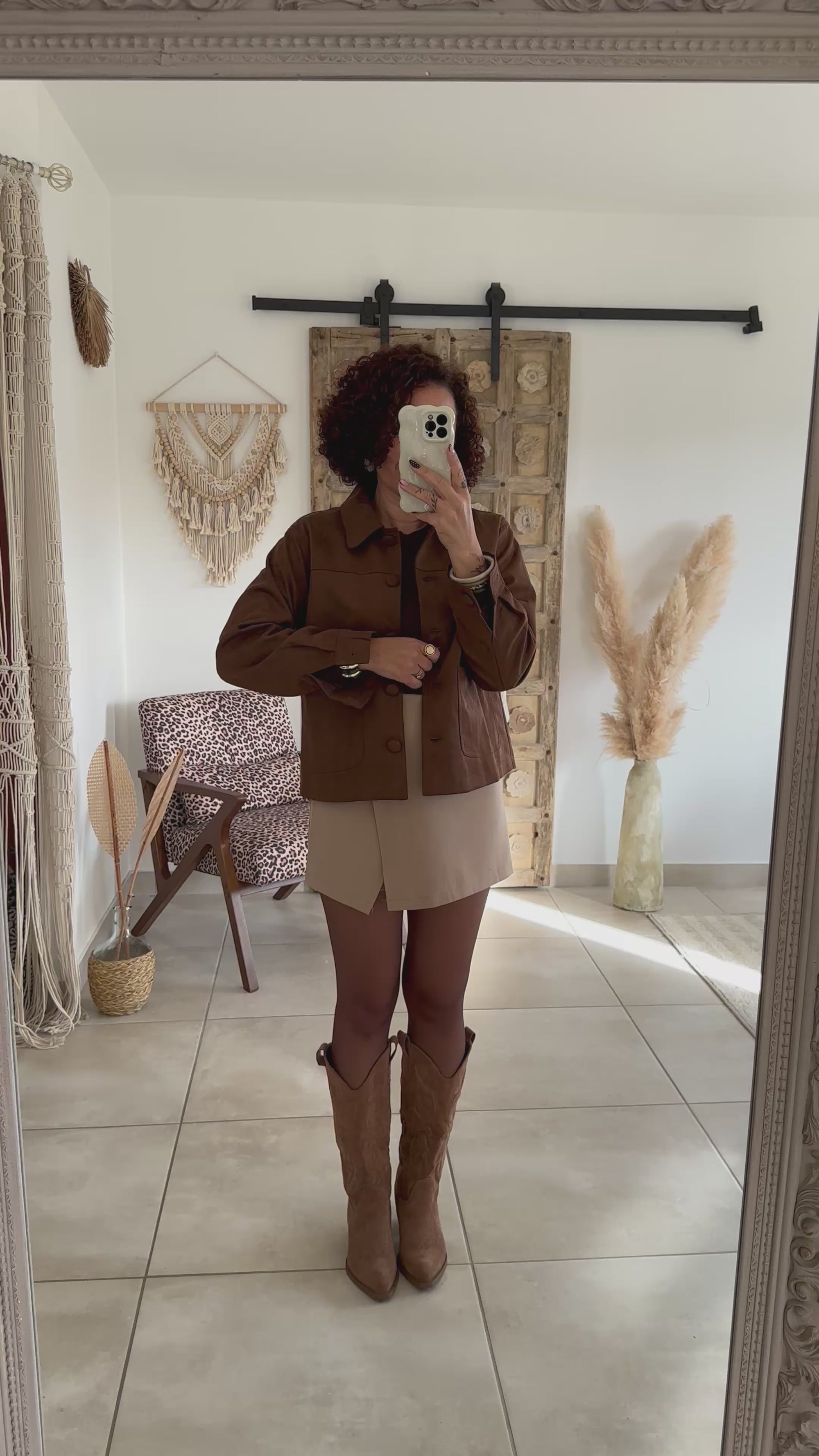 Veste Nora - Suédine camel