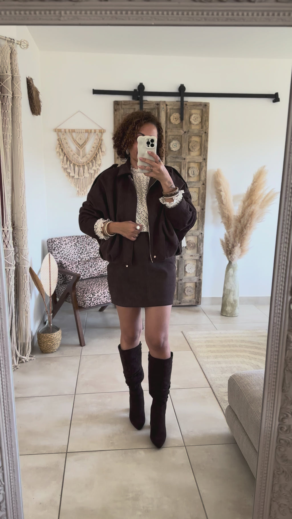 Veste Alessia – Suédine chocolat