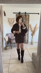 Veste Alessia – Suédine chocolat