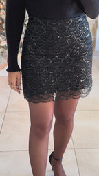 Jupe Selena - Sequins noir
