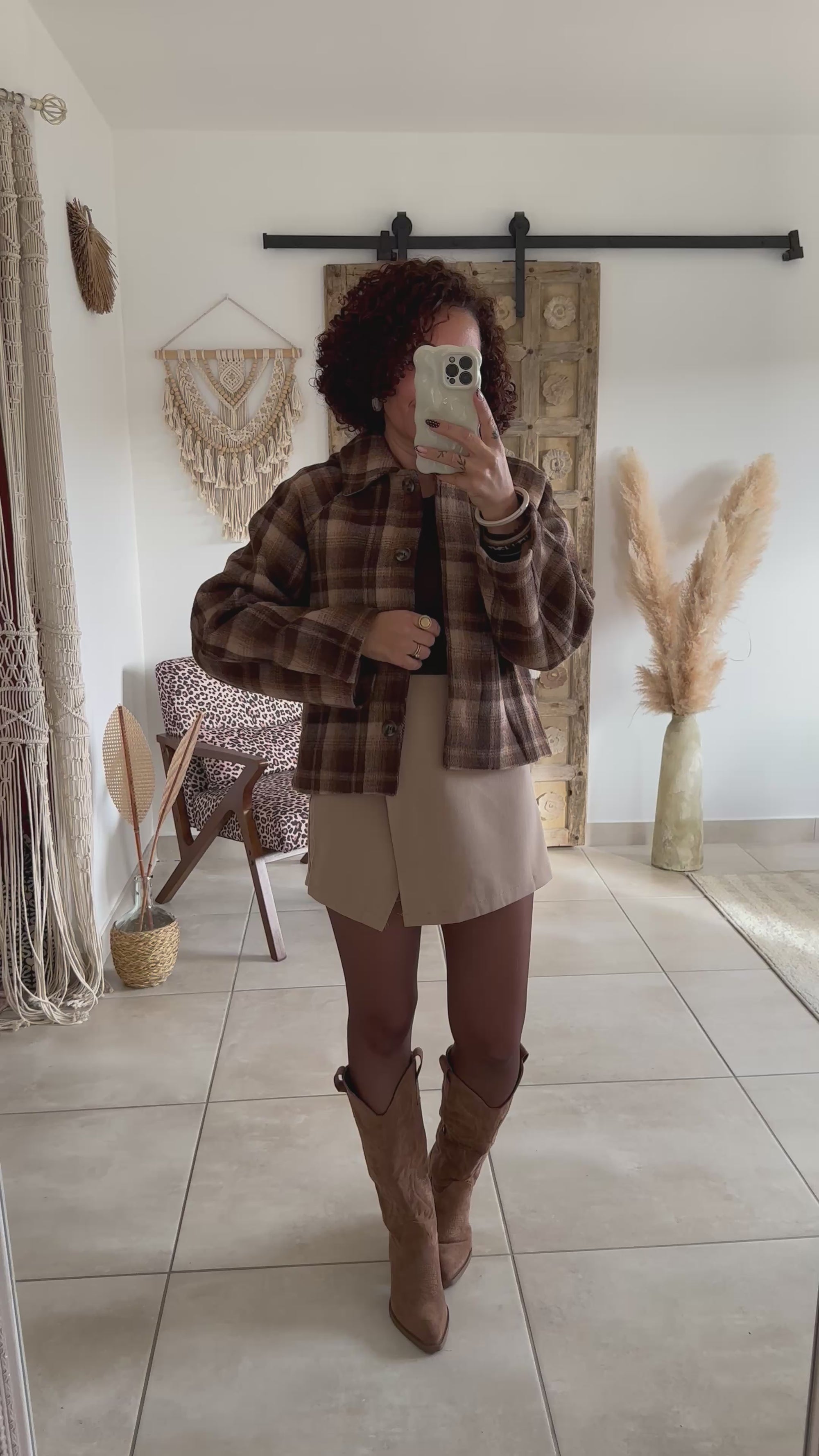 Veste Malia - Carreaux marron