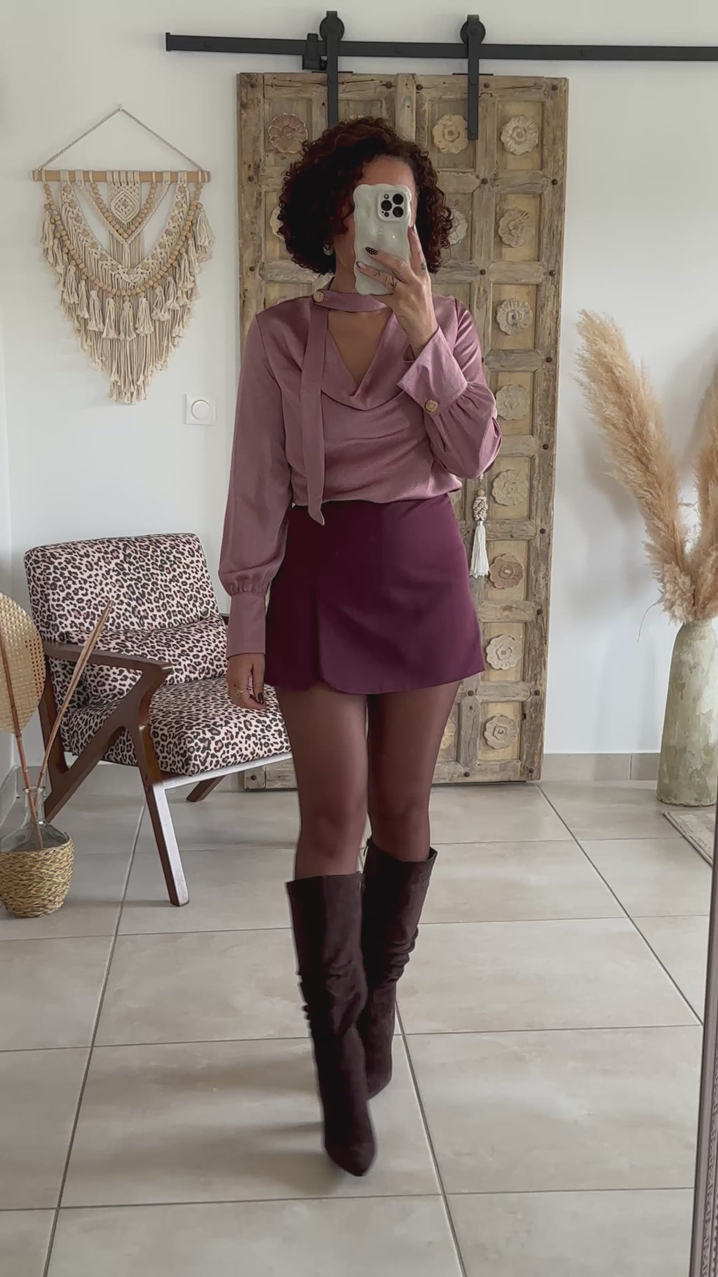 Blouse Emyra - Satin rose