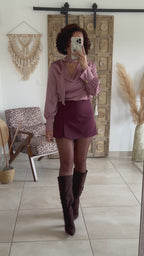 Blouse Emyra - Satin rose