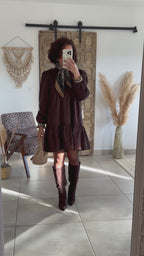 Robe Dalia - Velours marron