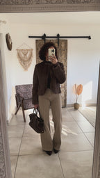 Veste Adélia - fausse fourrure chocolat