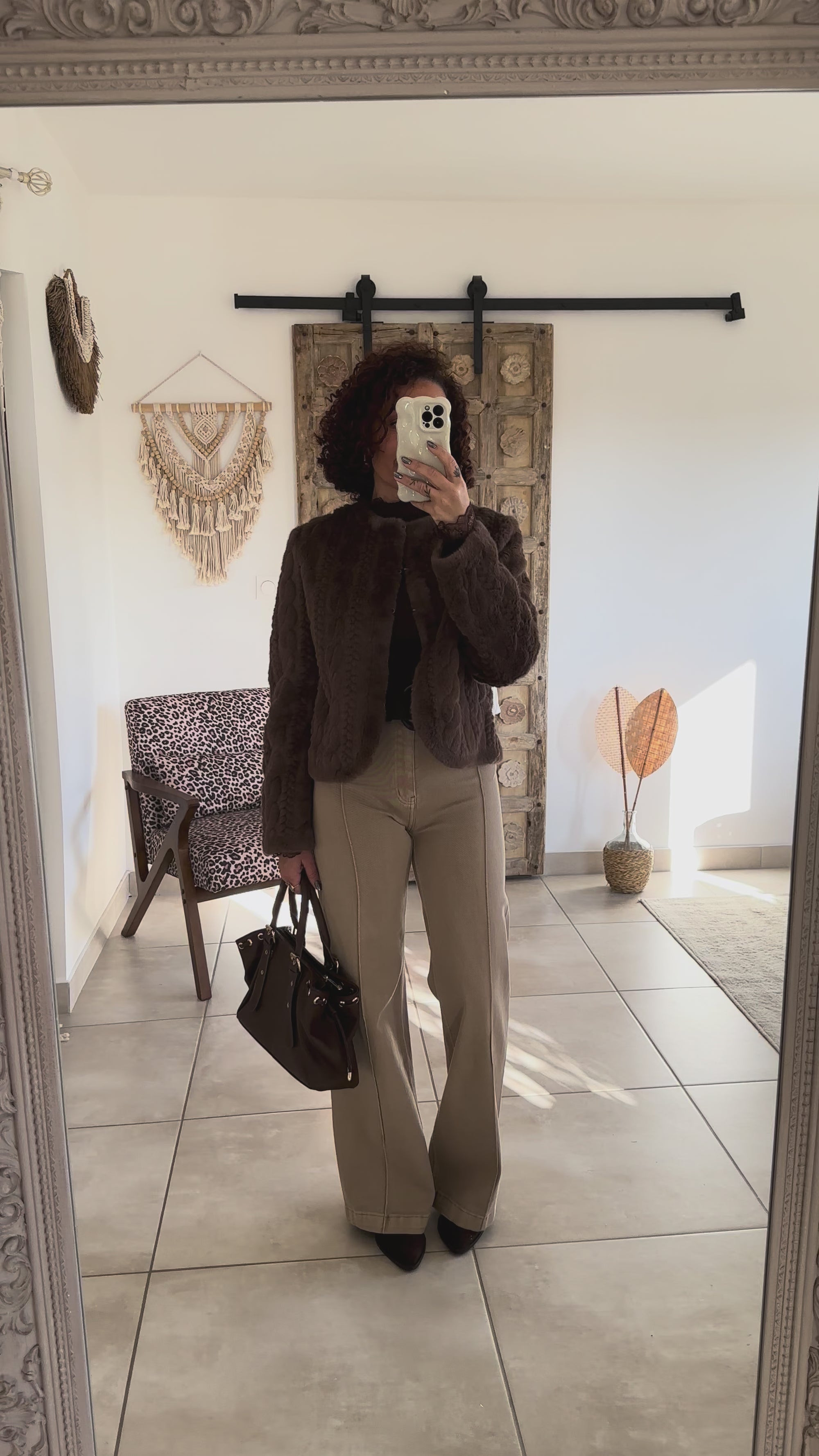 Veste Adélia - fausse fourrure chocolat