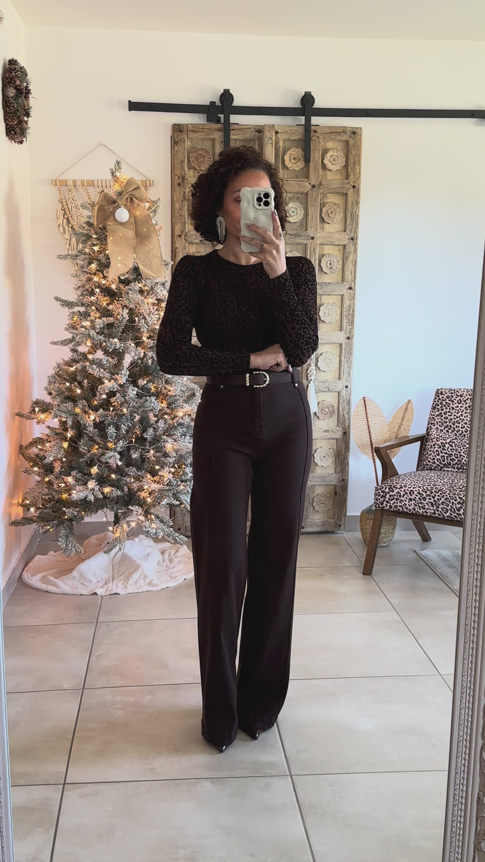 Body Evania - Léopard Velours Marron