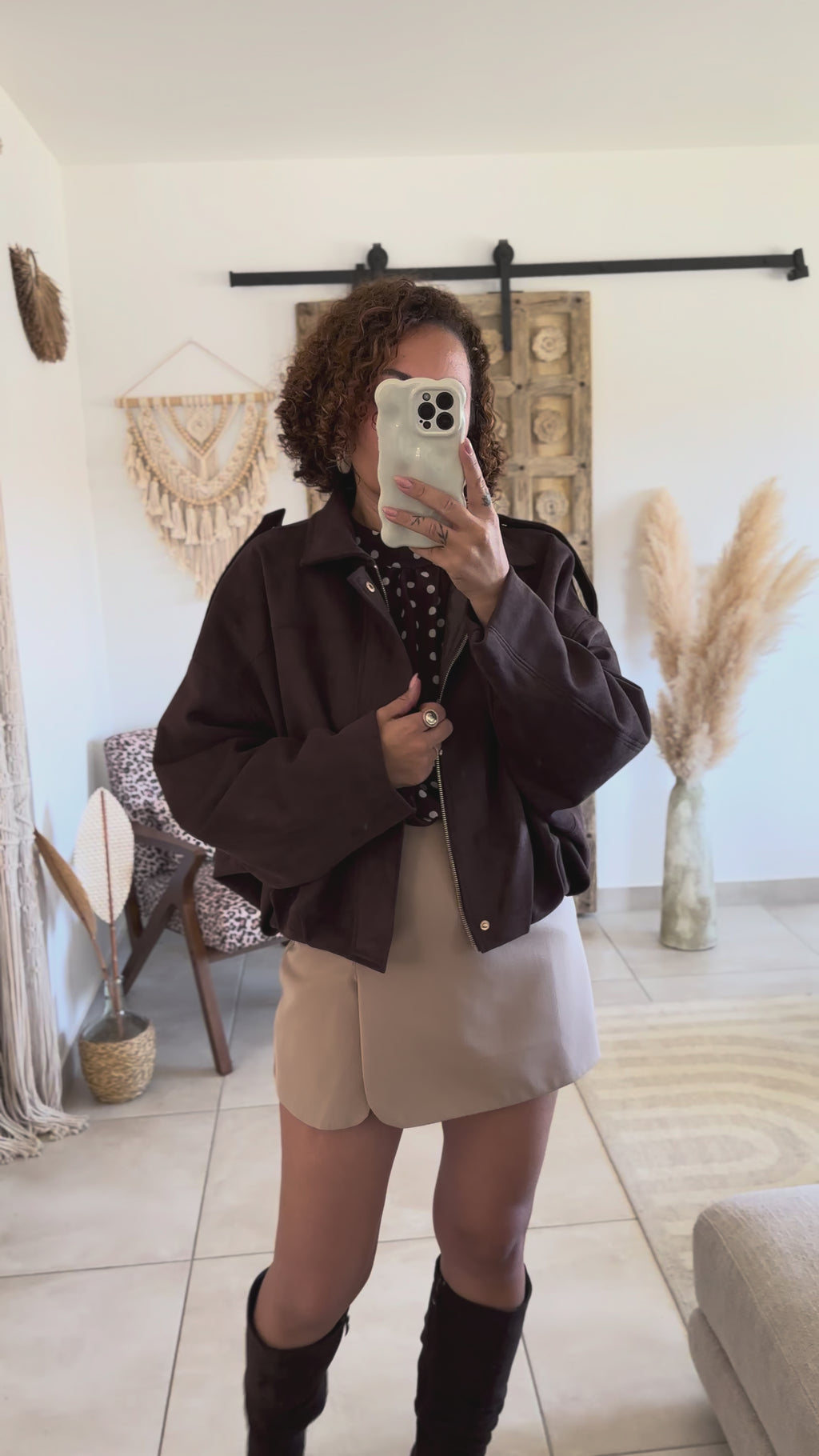 Veste Alessia – Suédine chocolat