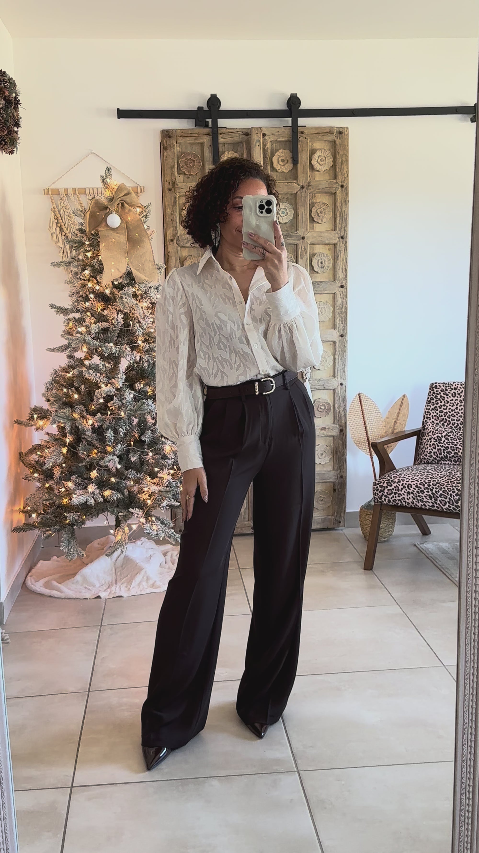 Chemise Isaline - Ecru jacquard