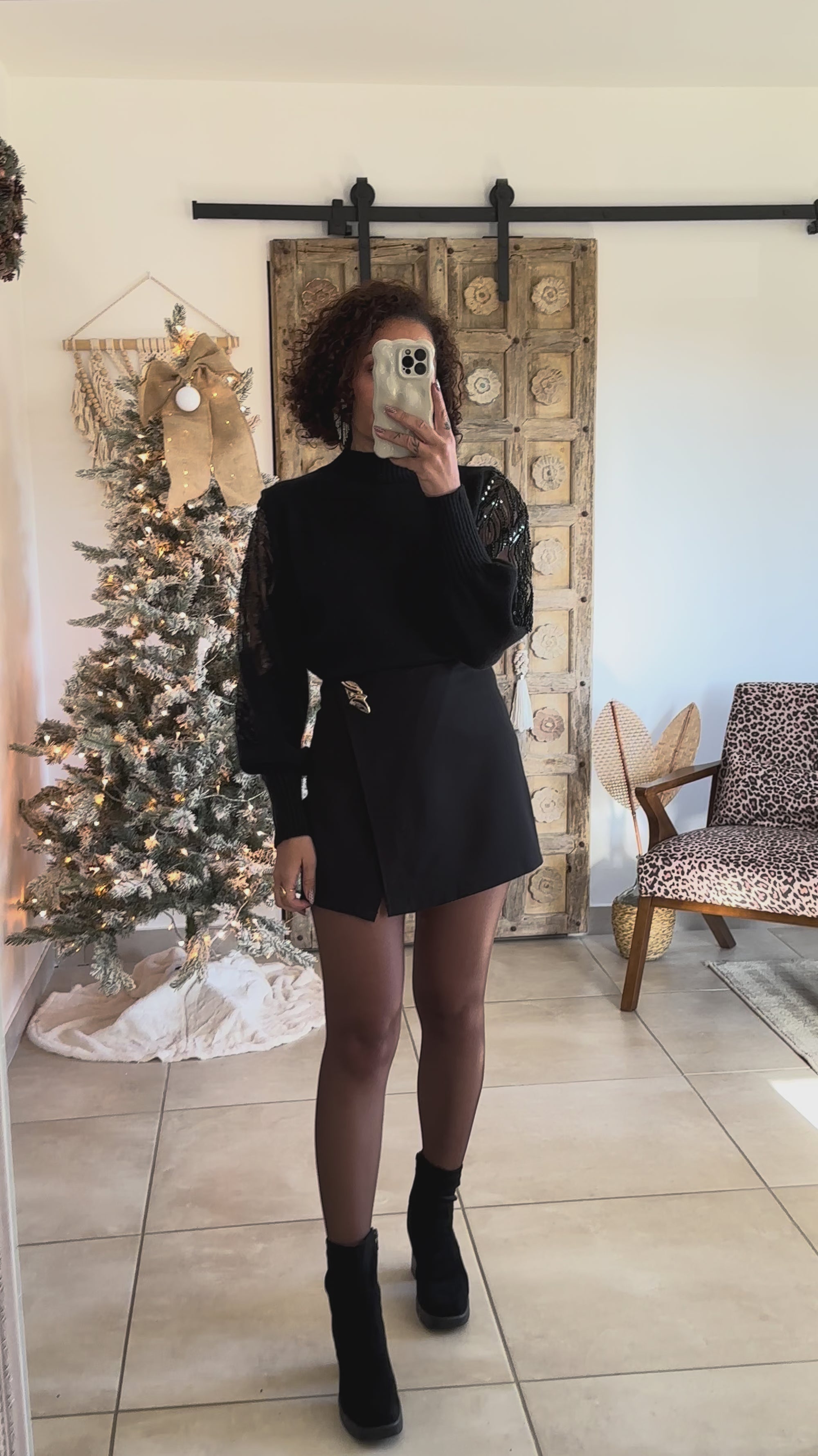 Pull Céleste - Noir Manches sequins